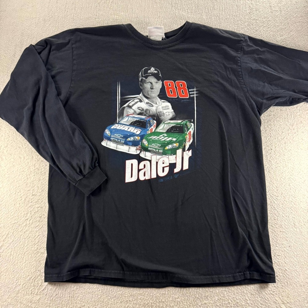 Winners Circle Dale Jr 88 Racing Shirt Mens Large Black Excellent Long Sleeve